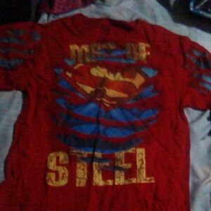 DC Comics Red and Blue Superhero Short Sleeve Tee